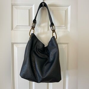 Braciano Black Leather Hobo style Shoulder Bag